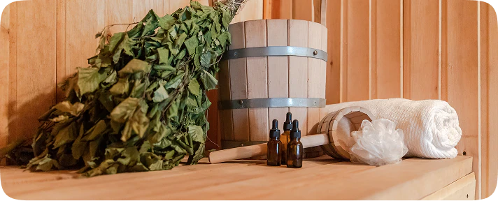 Sauna accessories with herbs